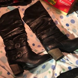 Loft Heeled Black Boots Size 8